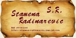 Stamena Radinarević vizit kartica